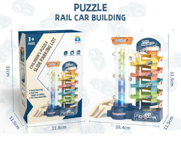[BOX]5 layers electric track parking lot with 5 cars