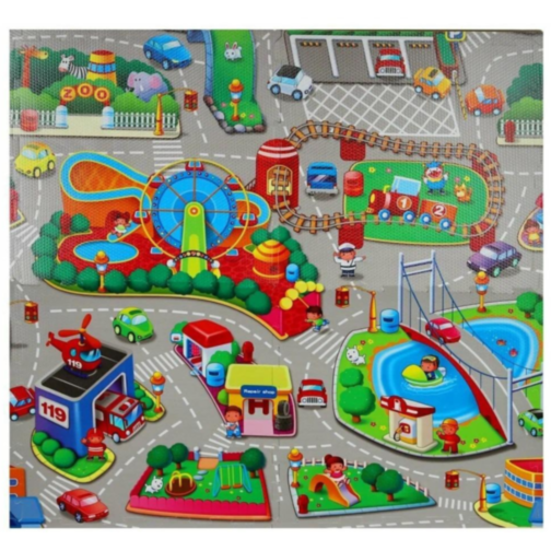 Covoraș Puzzle cu Tematică Orășel – Distracție și Siguranță