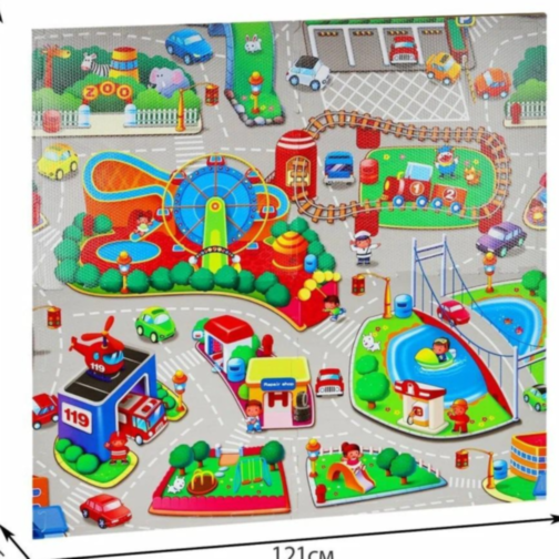 Covoraș Puzzle cu Tematică Orășel – Distracție și Siguranță