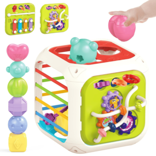 Cub educativ 7 în 1 cu forme, pian și labirint 