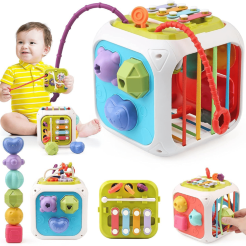 Cub educativ 7 în 1 cu forme, pian și labirint 