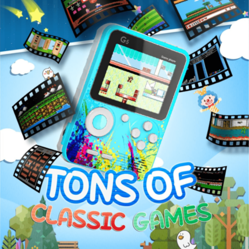 Consolă Gaming G5 cu Ecran Mare și Jocuri Clasice | Controler Inclus (culoare aleatorie)