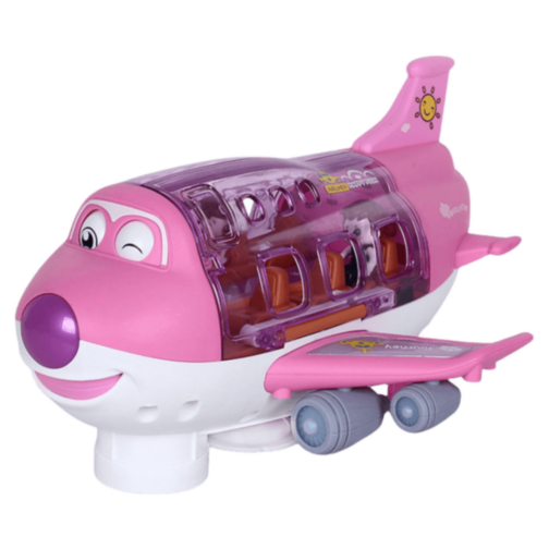Avion Interactiv cu Lumină, Muzică și 3 Omuleți (albastru)