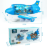 Avion Interactiv cu Lumină, Muzică și 3 Omuleți (albastru)
