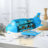 Avion Interactiv cu Lumină, Muzică și 3 Omuleți (albastru)