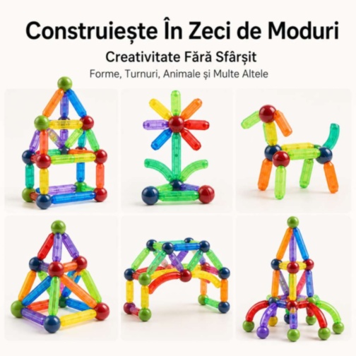 Set Magnetic de Construcție Creativă cu 42 Piese