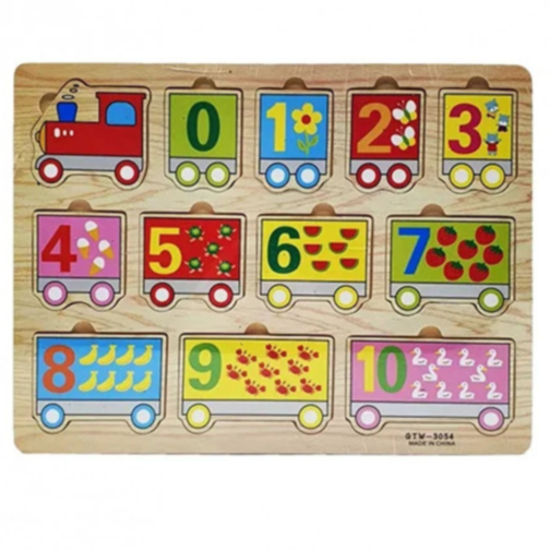 Puzzle Tren cu Numere și Vagoane