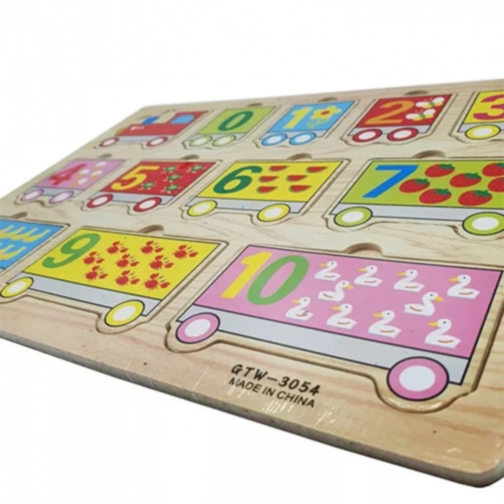 Puzzle Tren cu Numere și Vagoane