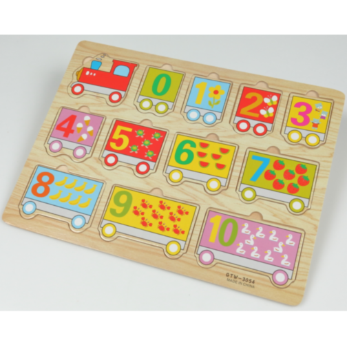 Puzzle Tren cu Numere și Vagoane