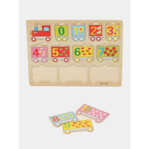 Puzzle Tren cu Numere și Vagoane