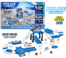 Set Parcare Etajată și Stație Peco cu 4 Mașinuțe de Poliție