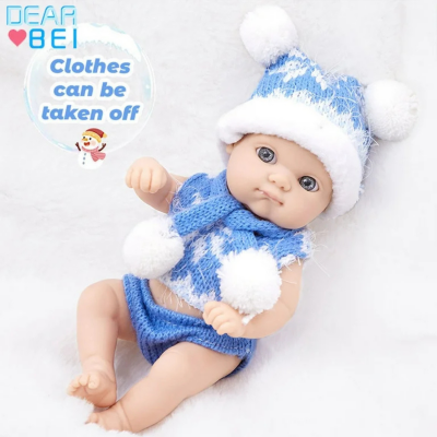 Păpușă Bebeluș Realistică cu Ținută de Iarnă și Accesorii (albastru) | image