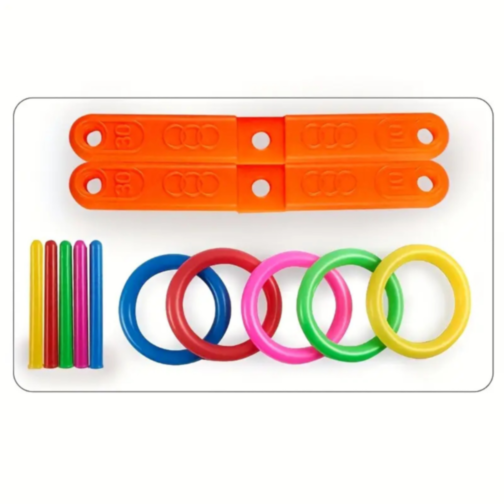 Joc de Aruncat Inele Colorate – Activitate Educativă pentru Interior și Exterior
