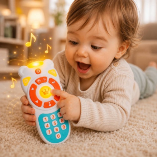 Telecomandă jucărie muzicală cu lumini pentru bebeluși