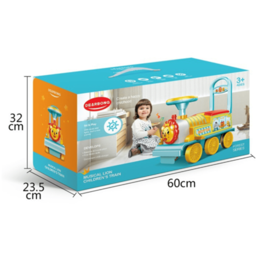 Trenuleț Copii cu Leu Muzical și Volan Interactiv