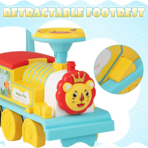 Trenuleț Copii cu Leu Muzical și Volan Interactiv