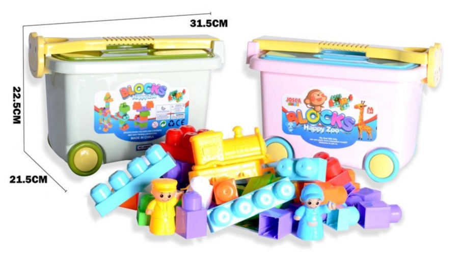 Set de Construcție Arhitect cu Cutie de Depozitare pe Roți, 48 piese