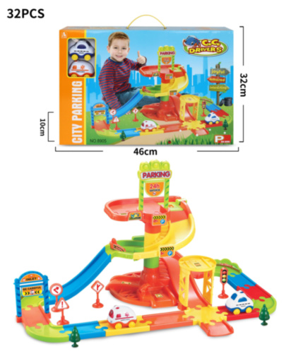 Parcare City - Set Interactiv cu 32 de Piese pentru Joacă Creativă