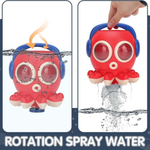 Jucărie de Baie Caracatiță cu Apă Rotativă (culoare aleatorie)