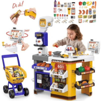 Supermarket Jucărie Interactiv cu Casă și Cărucior | image