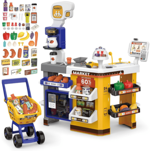 Supermarket Jucărie Interactiv cu Casă și Cărucior