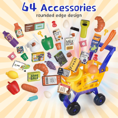 Supermarket Jucărie Interactiv cu Casă și Cărucior