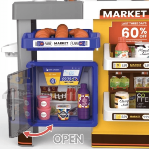 Supermarket Jucărie Interactiv cu Casă și Cărucior