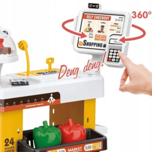 Supermarket Jucărie Interactiv cu Casă și Cărucior