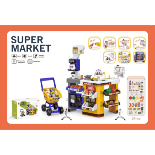 Supermarket Jucărie Interactiv cu Casă și Cărucior