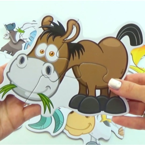 Puzzle Montessori Animale De Fermă 6-în-1 Pentru Copii