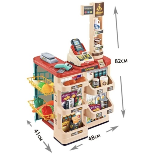 Casă de marcat supermarket copii cu accesorii și scanner