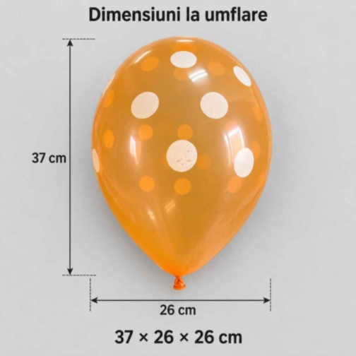 Set de 25 de baloane colorate cu buline albe