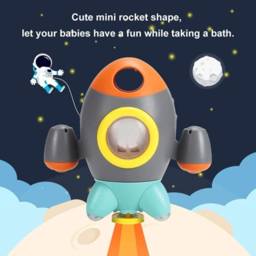 Jucărie de Baie Rachetă cu Jet de Apă (culoare aleatorie)