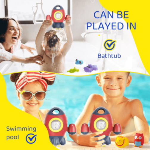 Jucărie de Baie Rachetă cu Jet de Apă (culoare aleatorie)