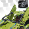 Mașină Supercar Mecanică Verde cu Funcție Pull-Back, Set de 470 Piese  