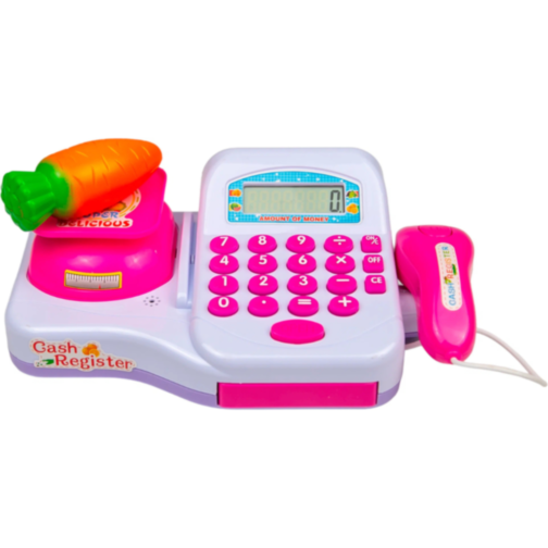 Set de joacă supermarket cu casă de marcat, coș și accesorii