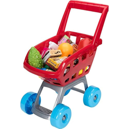 Set de joacă supermarket cu casă de marcat, coș și accesorii