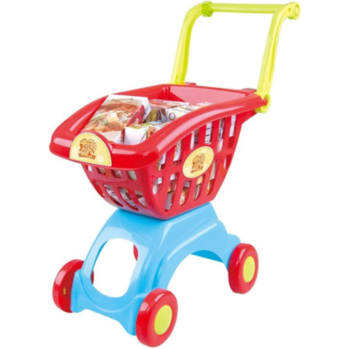 Set de joacă supermarket cu casă de marcat, coș și accesorii