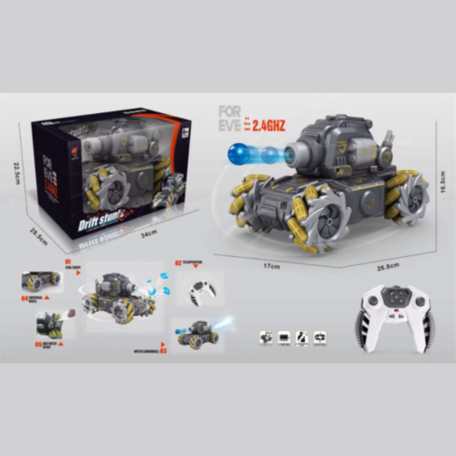Tanc de Jucărie Telecomandat cu Drift și Lansator de Bile Orbeez 2.4 GHz