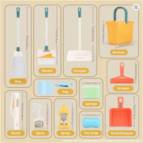 Set Jucărie de Curățenie Clean Time – Mop, Găleată și Accesorii pentru Copii