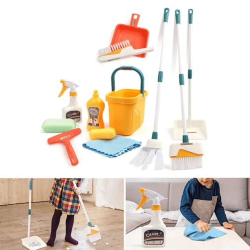 Set Jucărie de Curățenie Clean Time – Mop, Găleată și Accesorii pentru Copii