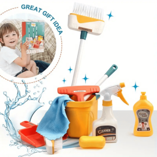 Set Jucărie de Curățenie Clean Time – Mop, Găleată și Accesorii pentru Copii