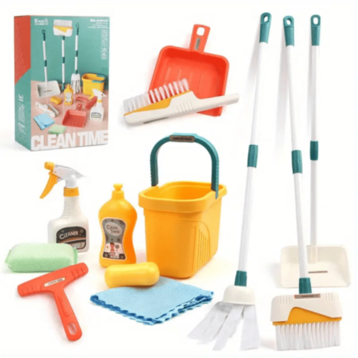 Set Jucărie de Curățenie Clean Time – Mop, Găleată și Accesorii pentru Copii