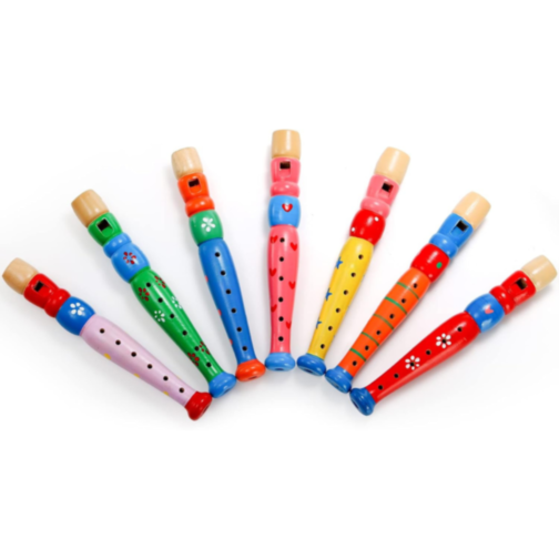 Fluier din Lemn pentru Copii – Design Colorat (culoare aleatorie)