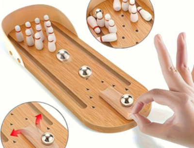 Bowling de Masă din Lemn – Joc Interactiv pentru Copii și Familie | image