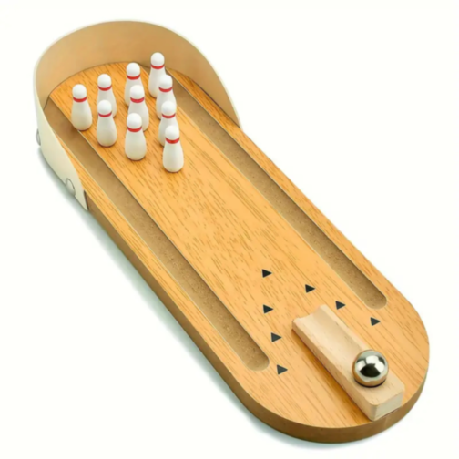 Bowling de Masă din Lemn – Joc Interactiv pentru Copii și Familie