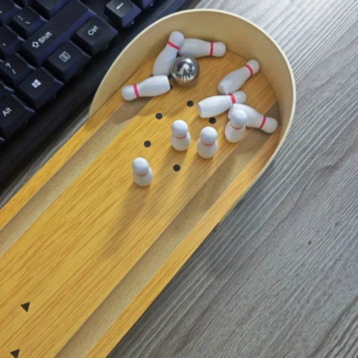 Bowling de Masă din Lemn – Joc Interactiv pentru Copii și Familie