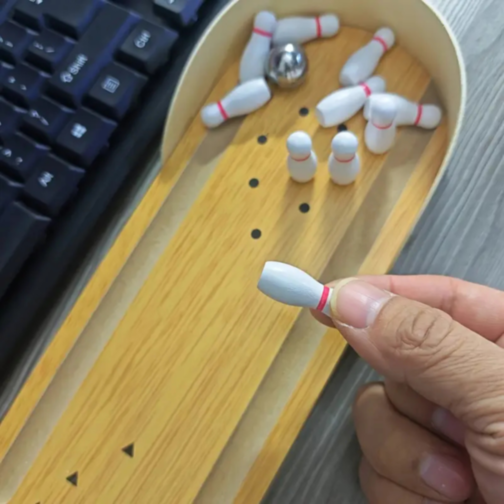 Bowling de Masă din Lemn – Joc Interactiv pentru Copii și Familie