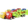 Camion Trailer Transport cu 6 Mașinuțe de Jucărie (culoare aleatorie)