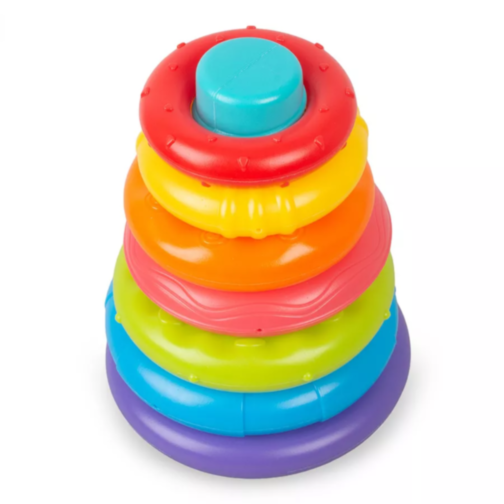 Turn cu Inele Colorate – Jucărie Montessori pentru Bebeluși